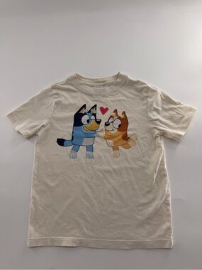 Hanna Andersson Bluey Bingo Graphic Tee Shirt Short Sleeve White Size 6-7
